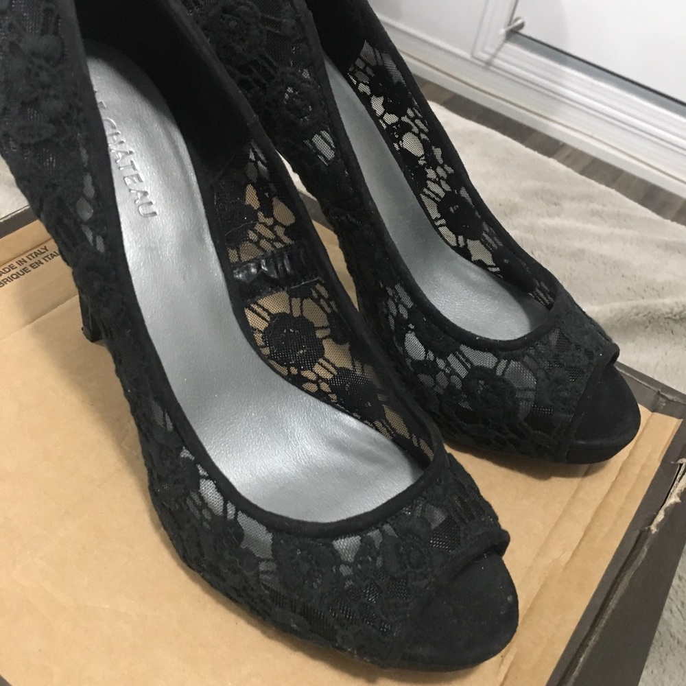 Black heels size 8 lace 🌶🌶🌶